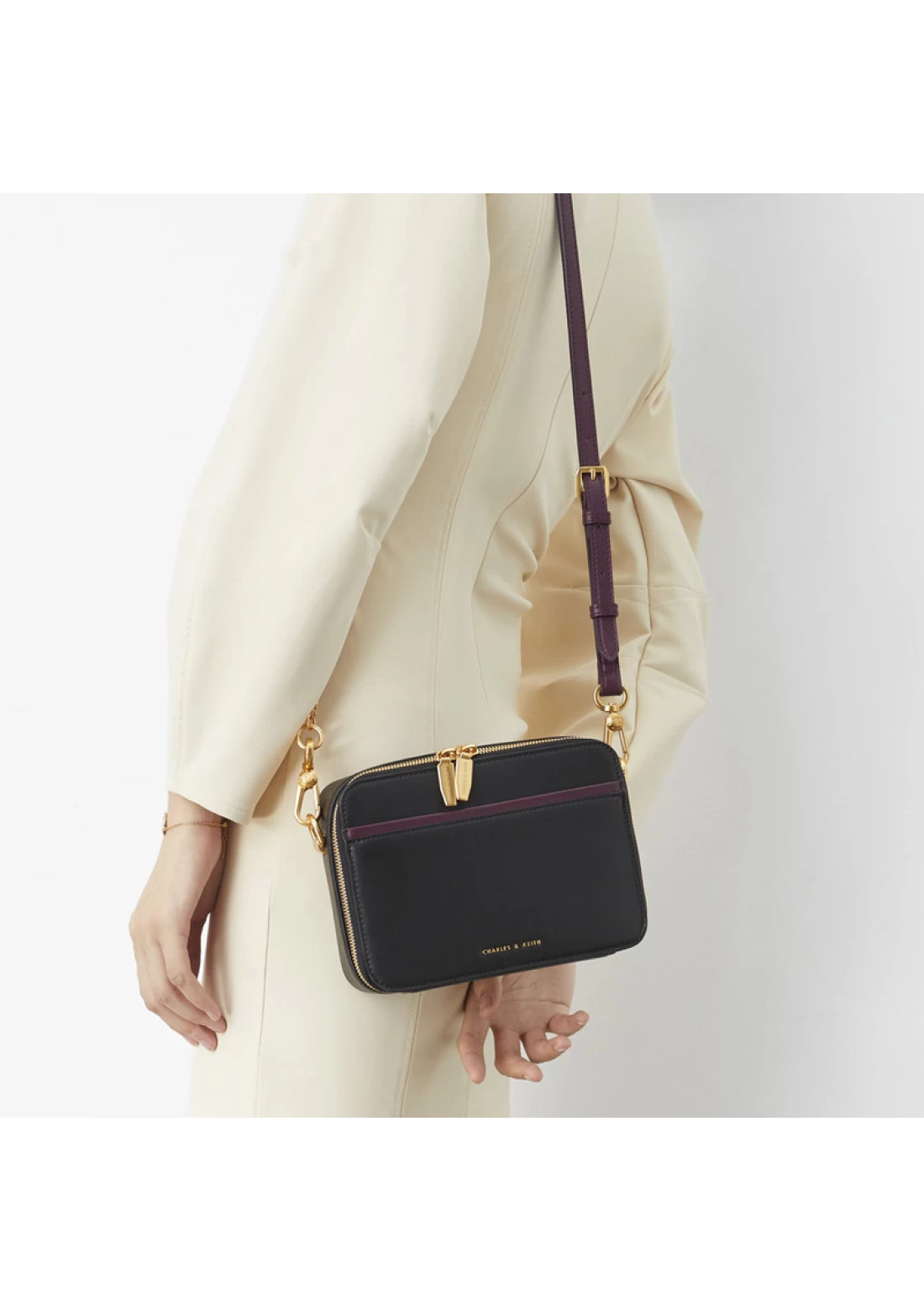 Charles Keith Key Embellished Shoulder Messenger Bag Camera Bag
